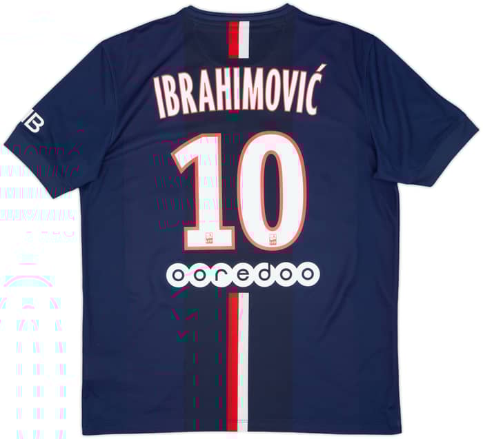 2014-15 Paris Saint-Germain Home Shirt Ibrahimovic #10 - 7/10 - (L)