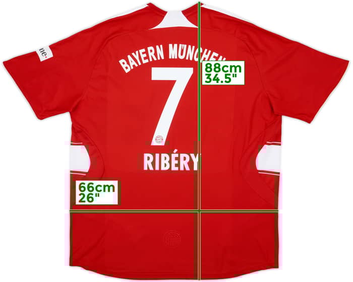 2008-09 Bayern Munich Home Shirt Ribery #7 - 7/10 - (XXL)