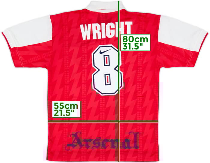 1994-96 Arsenal Home Shirt Wright #8 - 9/10 - (L)