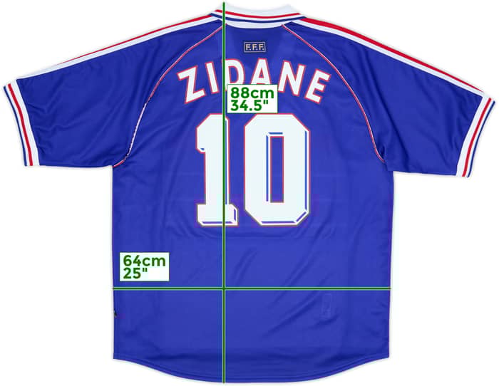 1998-00 France Home Shirt Zidane #10 - 8/10 - (XXL)