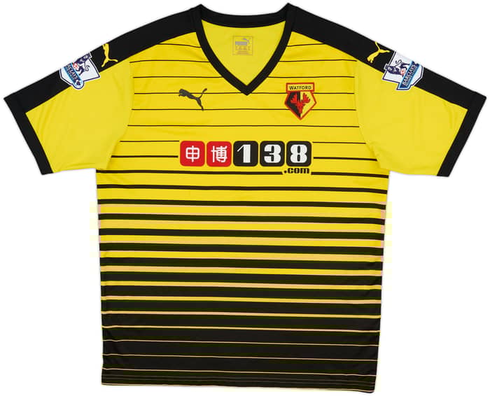 2015-16 Watford Home Shirt Deeney #9 - 7/10 - (XL)