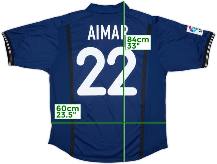 2000-01 Valencia Away Shirt Aimar #22 - 8/10 - (XL)