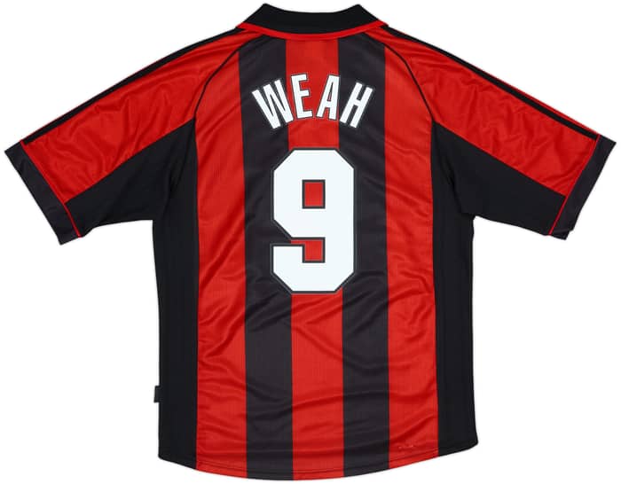 1998-00 AC Milan Home Shirt Weah #9 - 6/10 - (M)