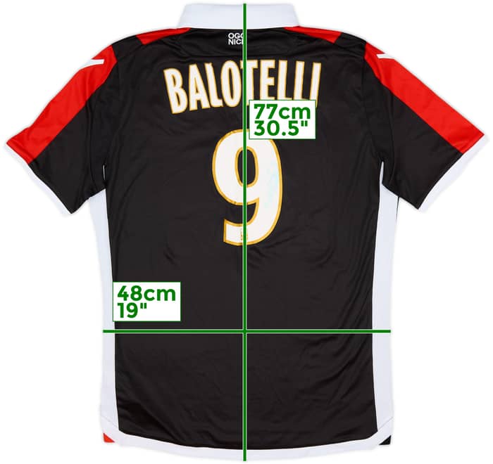 2017-18 Nice Signed Home Shirt Balotelli #9 - 8/10 - (L)
