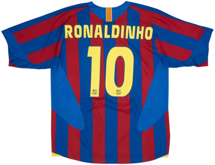 2005-06 Barcelona Home Shirt Ronaldinho #10 - 8/10 - (L)
