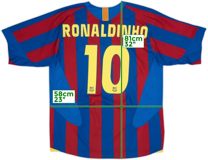2005-06 Barcelona Home Shirt Ronaldinho #10 - 8/10 - (L)