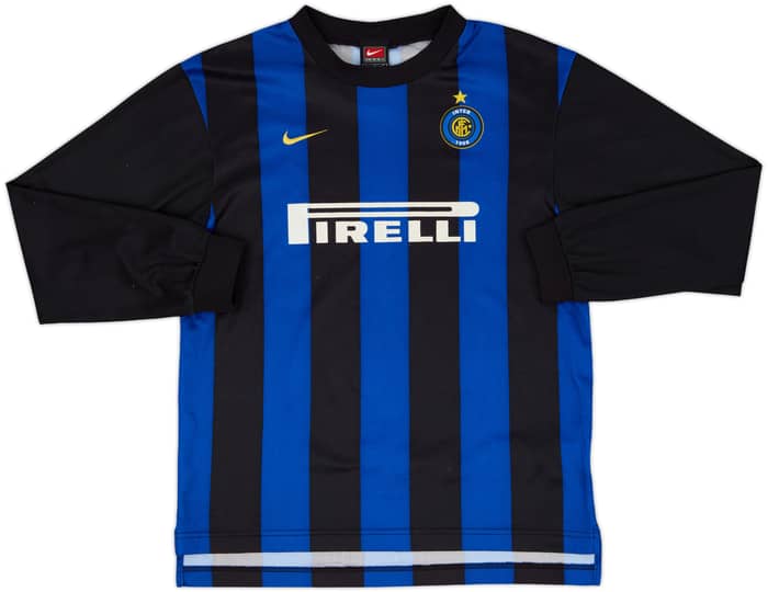2000-01 Inter Milan Basic Home L/S Shirt - 7/10 - (L.Boys)