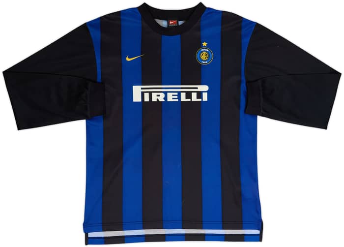 2000-01 Inter Milan Basic Home L/S Shirt Ronaldo #9 - 6/10 - (XL.Boys)
