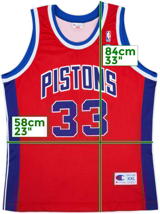 1994-96 Detroit Pistons Hill #33 Champion Jersey - 8/10 - (XXL)
