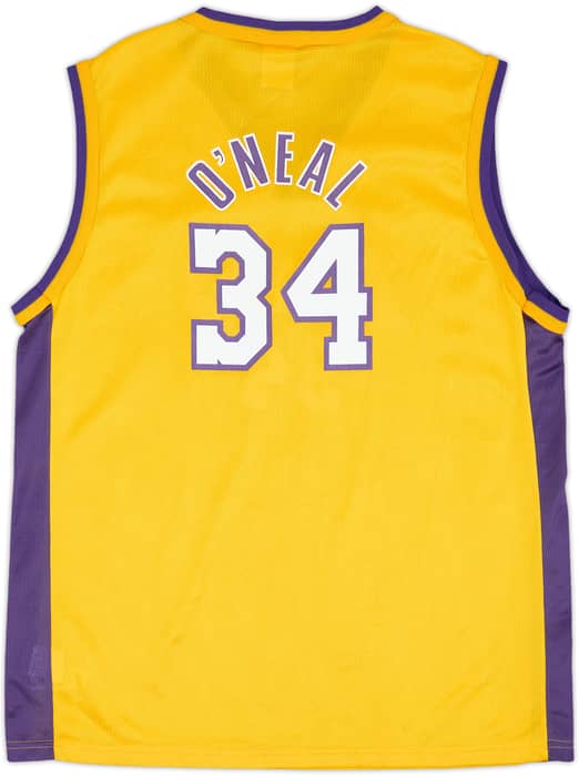 1999-02 LA Lakers O'Neal #34 Champion Home Jersey - 9/10 - (XL.Boys)