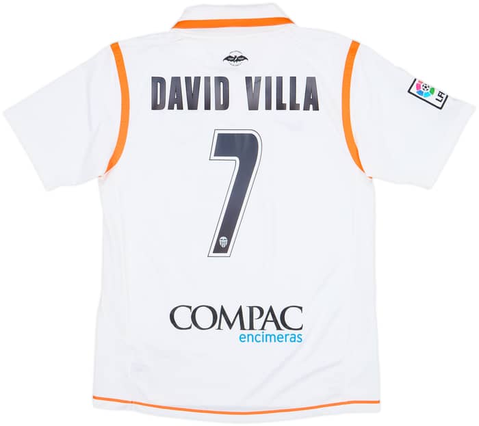 2007-08 Valencia Home Shirt David Villa #7 - 8/10 - (L)