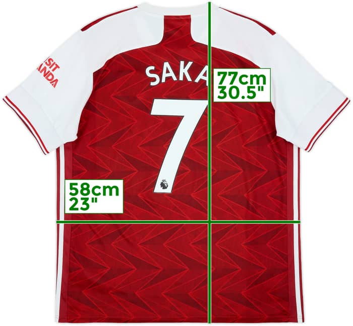 2020-21 Arsenal Home Shirt Saka #7 - 6/10 - (XL)