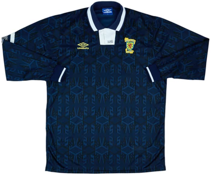 1991-94 Scotland Match Issue Home L/S Shirt #18