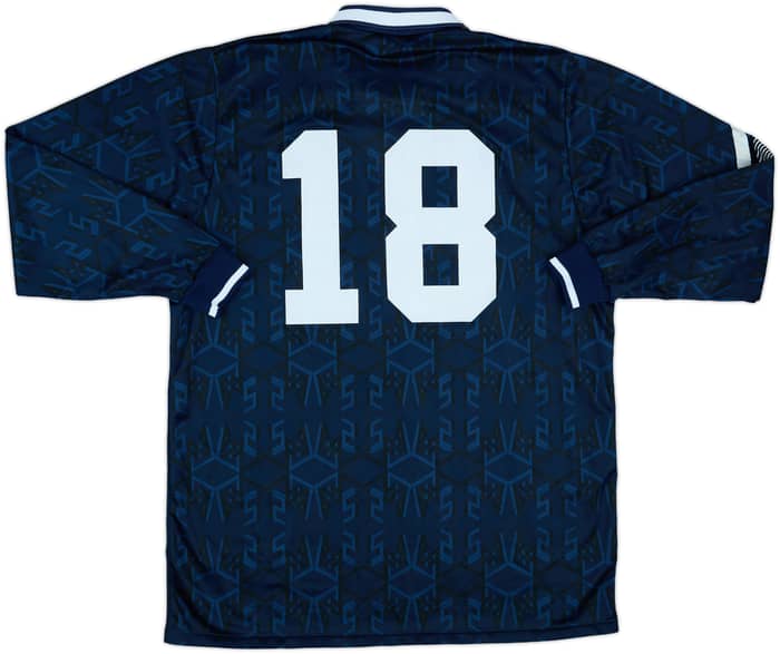 1991-94 Scotland Match Issue Home L/S Shirt #18