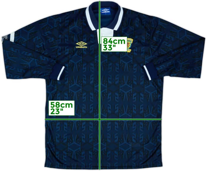 1991-94 Scotland Match Issue Home L/S Shirt #18