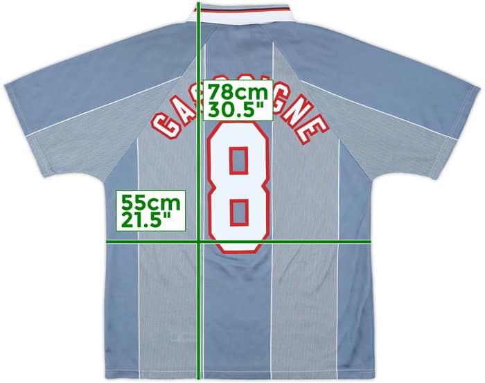 1996-97 England Away Shirt Gascoigne #8 - 8/10 - (L)