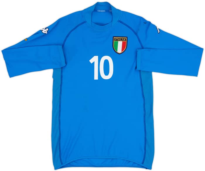 2002 Italy Home L/S Shirt Totti #10 - 6/10 - (S)