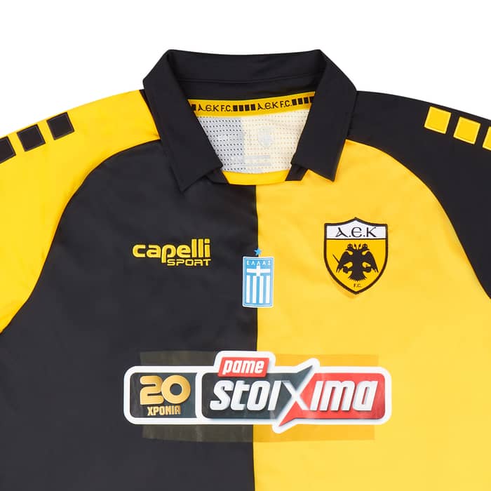 2020-21 AEK Athens Match Issue Home Shirt Oliveira #18