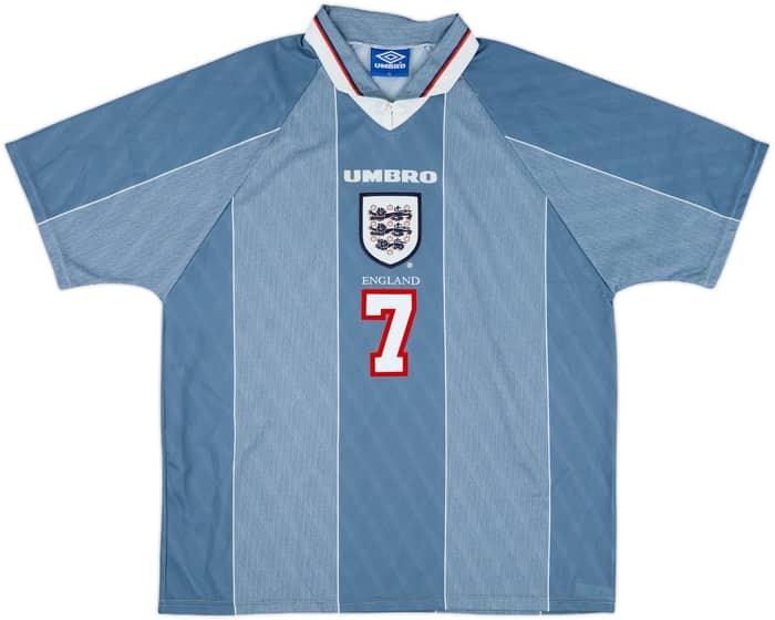 1996-97 England Away Shirt Beckham #7 - 10/10 - (XL)