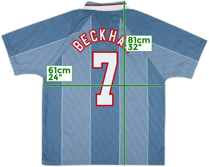 1996-97 England Away Shirt Beckham #7 - 10/10 - (XL)