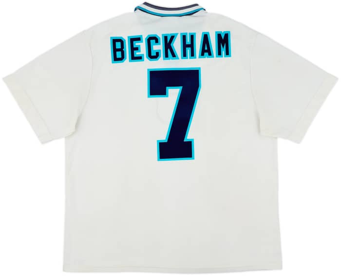 1995-97 England Home Shirt Beckham #7 - 6/10 - (XXL)