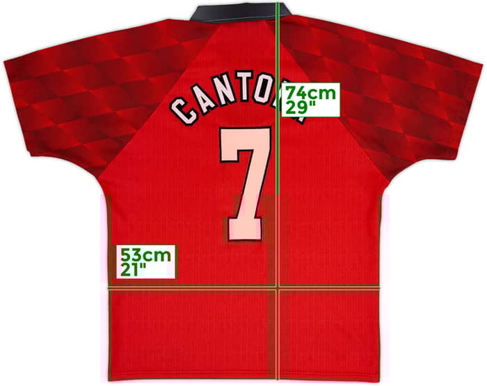 1996-98 Manchester United Home Shirt Cantona #7 - 6/10 - (M)