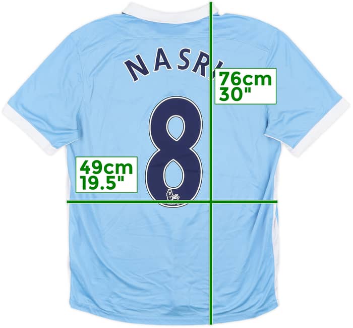 2015-16 Manchester City Home Shirt Nasri #8 - 6/10 - (L)