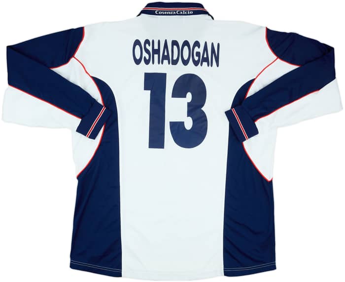 2001-02 Cosenza Match Issue Away L/S Shirt Oshadogan #13