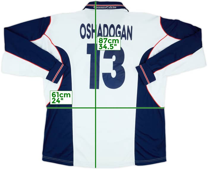 2001-02 Cosenza Match Issue Away L/S Shirt Oshadogan #13
