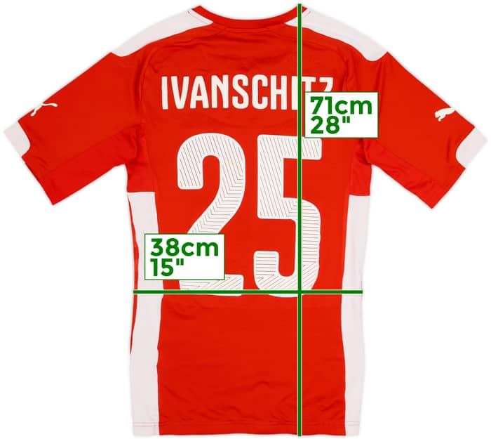 2014-16 Austria Player Issue Home Shirt Ivanschitz #25 - 6/10 - (M)
