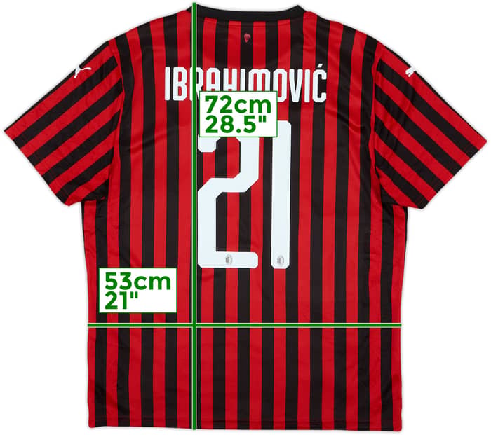 2019-20 AC Milan Home Shirt Ibrahinovic #21 - 8/10 - (L)