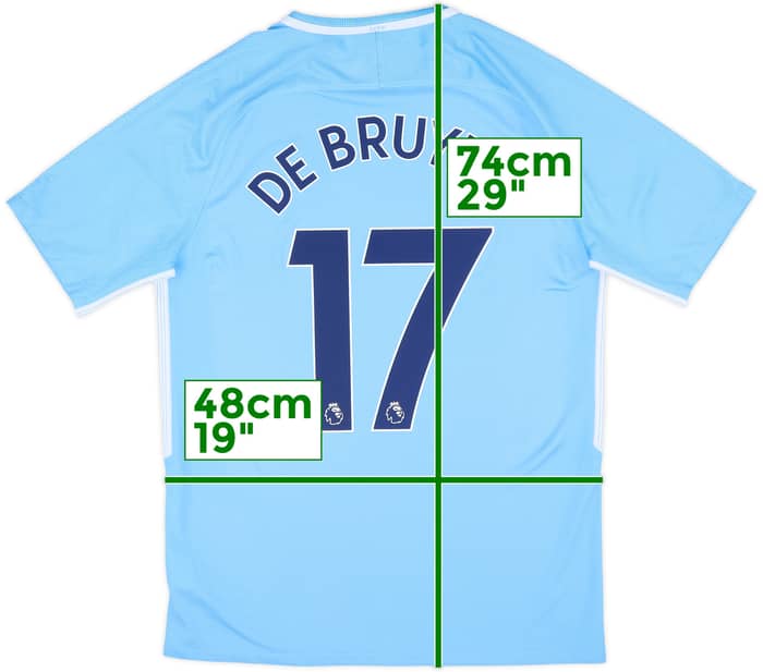 2017-18 Manchester City Home Shirt De Bruyne #17 - 9/10 - (M)