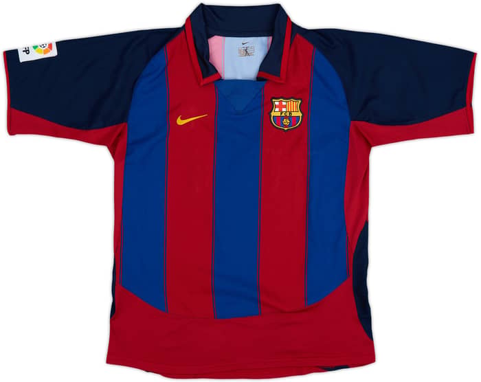 2003-04 Barcelona Home Shirt - 8/10 - (L.Boys)