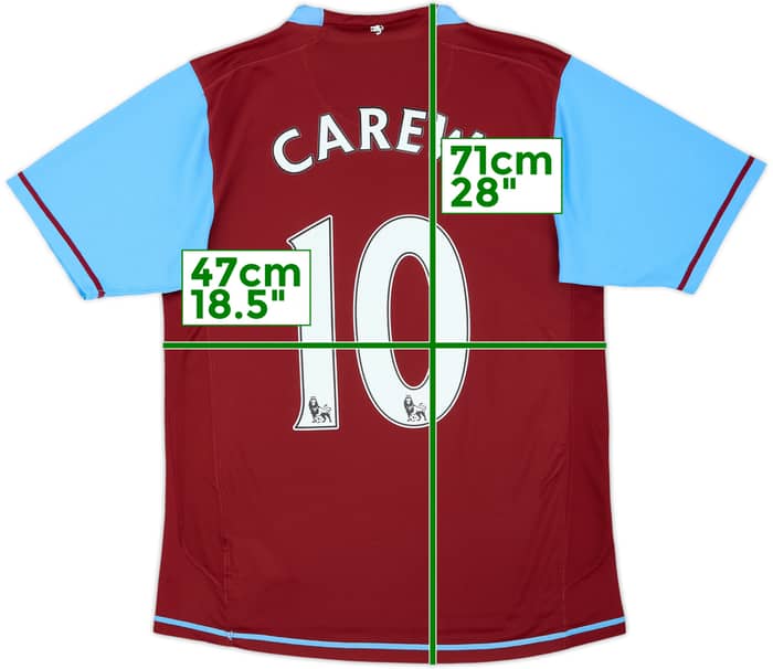 Camiseta de local del Aston Villa 2007-08 Carew #10 - 8/10 - (S)