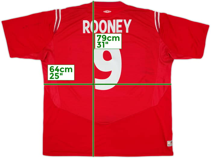 2004-06 England Away Shirt Rooney #9 - 5/10 - (3XL)