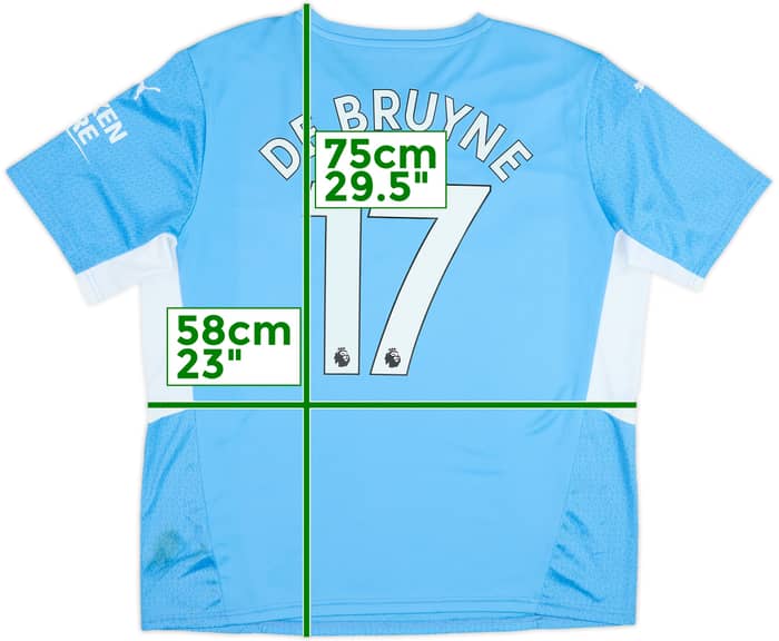 2021-22 Manchester City Home Shirt De Bruyne #17 - 6/10 - (XL)