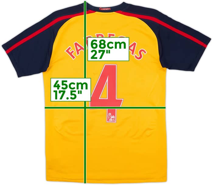 2008-09 Arsenal Away Shirt Fabregas #4 - 6/10 - (XL.Boys)