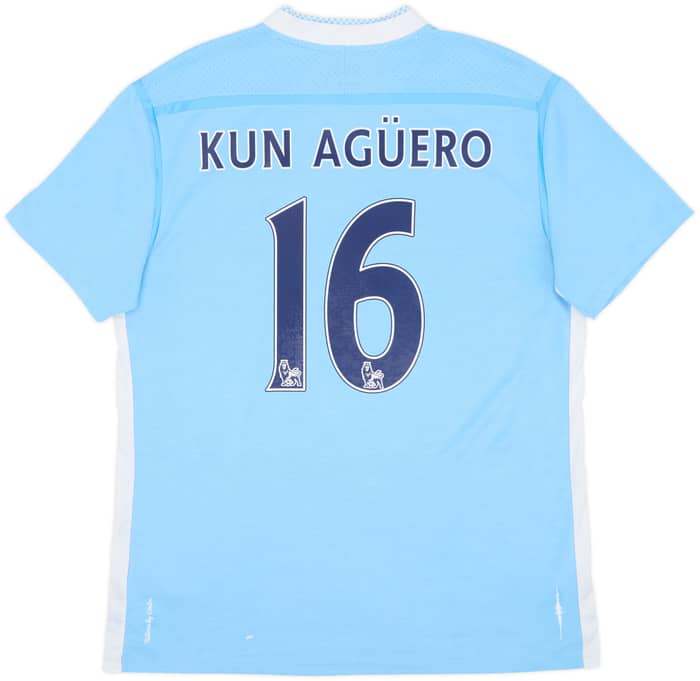 2011-12 Manchester City Home Shirt Kun Aguero #16 - 6/10 - (L)
