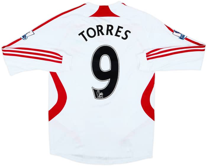 Camiseta de visitante de manga larga del Liverpool 2007-08 Torres #9 - 6/10 - (S)
