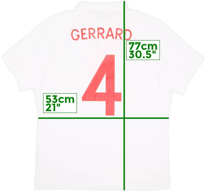Camiseta de local de Inglaterra 2009-10 Gerrard #4 - 4/10 - (L)
