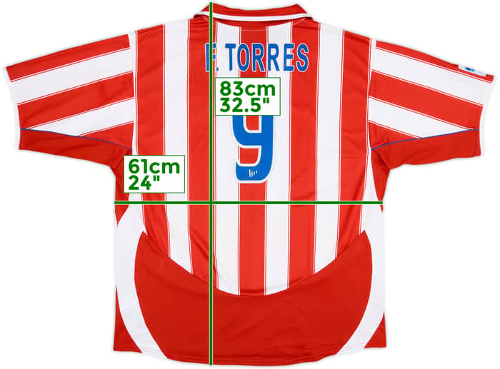 2003-04 Atletico Madrid Home Shirt Torres #9 - 8/10 - (XXL)