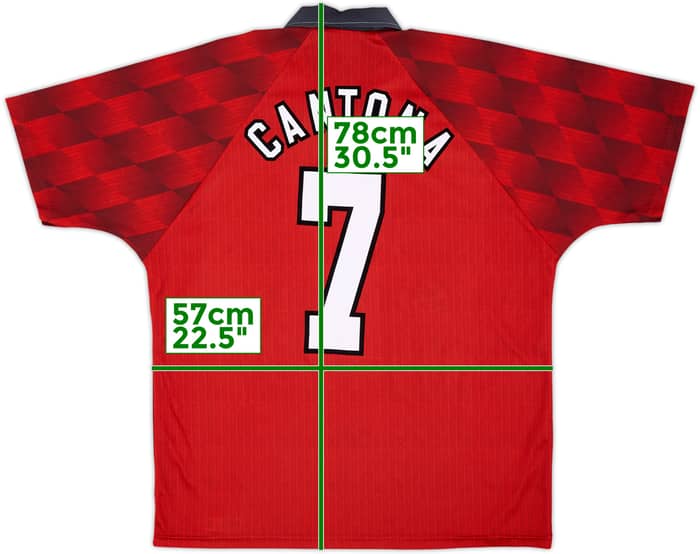 1996-98 Manchester United Home Shirt Cantona #7 - 6/10 - (L)