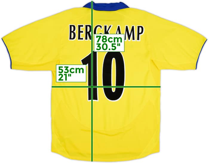 2003-05 Arsenal Away Shirt Bergkamp #10 - 8/10 - (M)