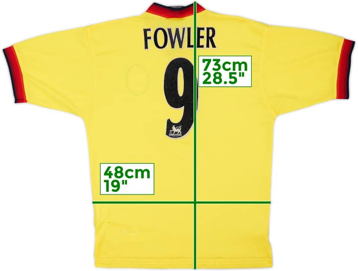 1997-99 Liverpool Away Shirt Fowler #9 - 8/10 - (S)