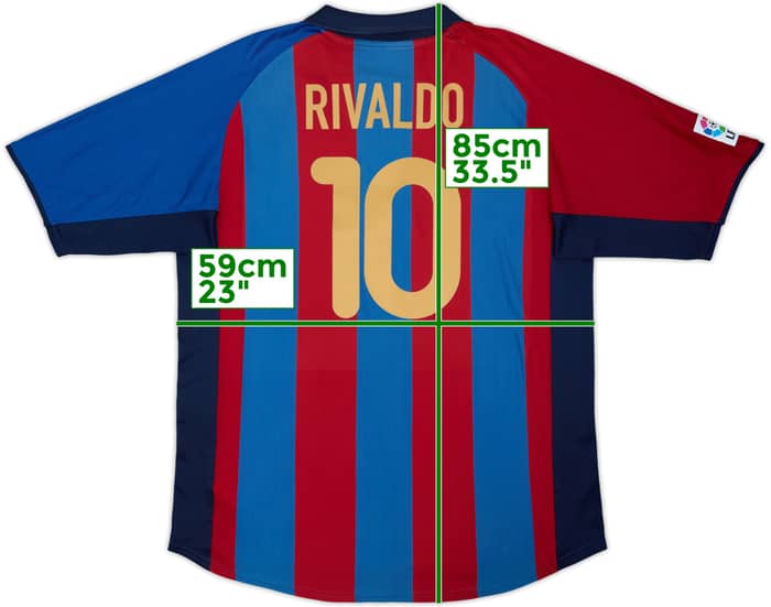 2001-02 Barcelona Home Shirt Rivaldo #10 - 8/10 - (XL)