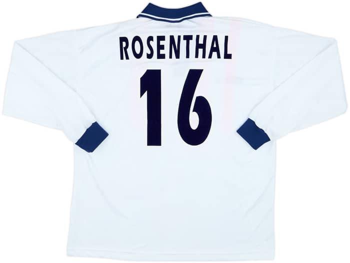 1995-97 Tottenham Player Issue Home L/S Shirt Rosenthal #16 - 5/10 - (XL)