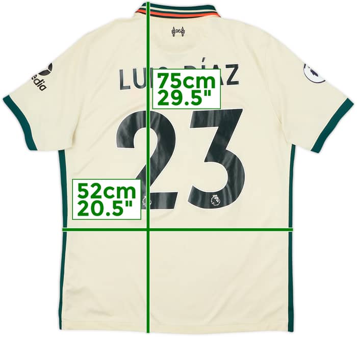 2021-22 Liverpool Away Shirt Luis Diaz #23 - 4/10 - (L)