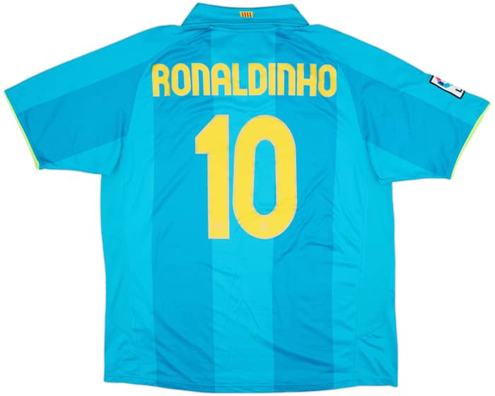 2007-09 Barcelona Away Shirt Ronaldinho #10 - 8/10 - (XL)