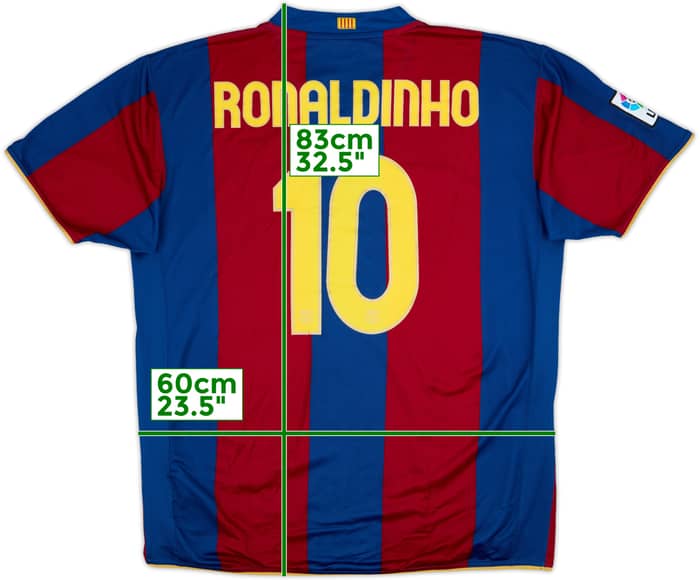 2007-08 Barcelona Home Shirt Ronaldinho #10 - 8/10 - (XXL)