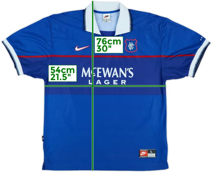 1997-99 Rangers Home Shirt Gascoigne #8 - 8/10 - (L)